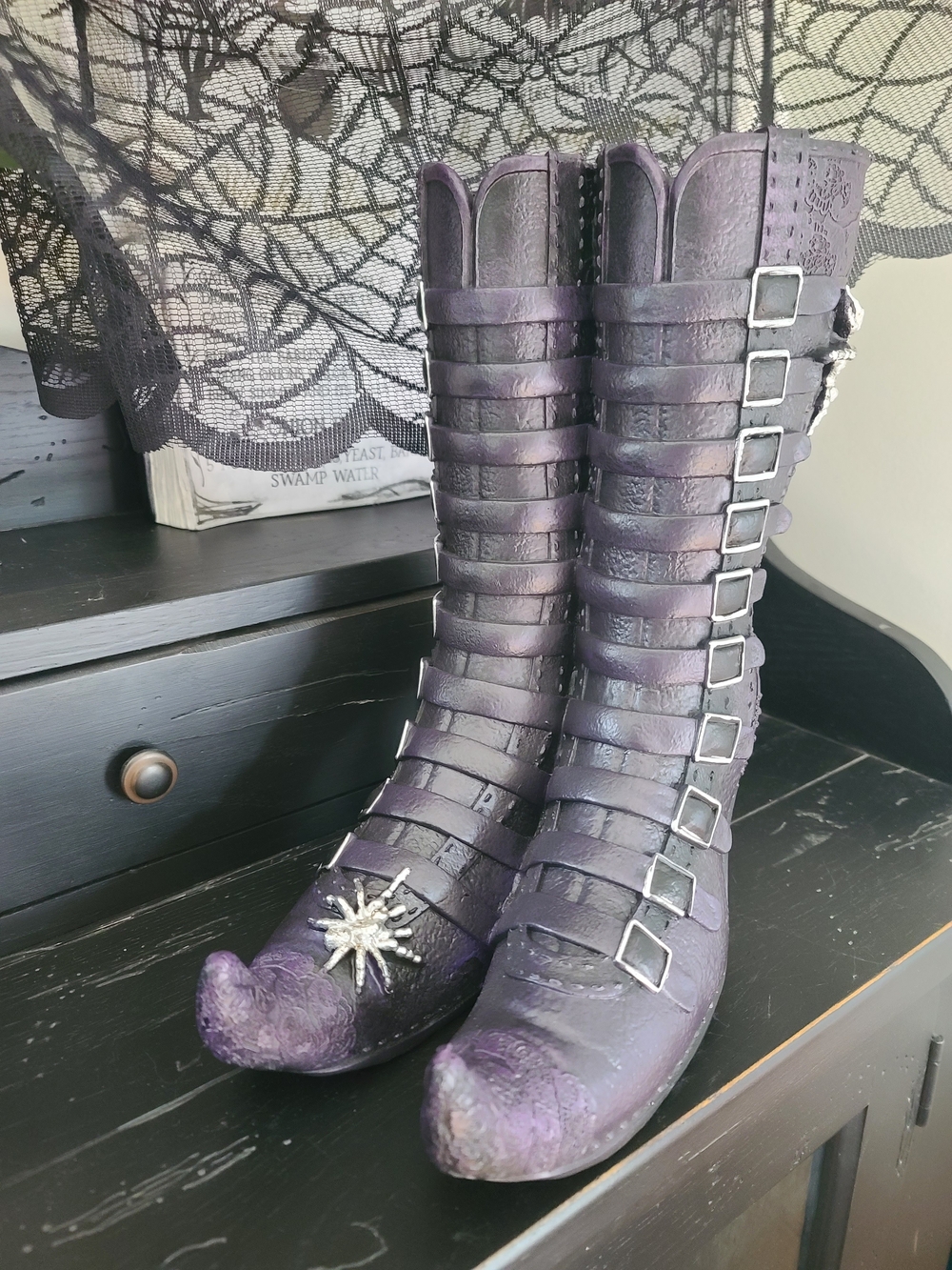 Halloween Decorative Purple Witch Boots
